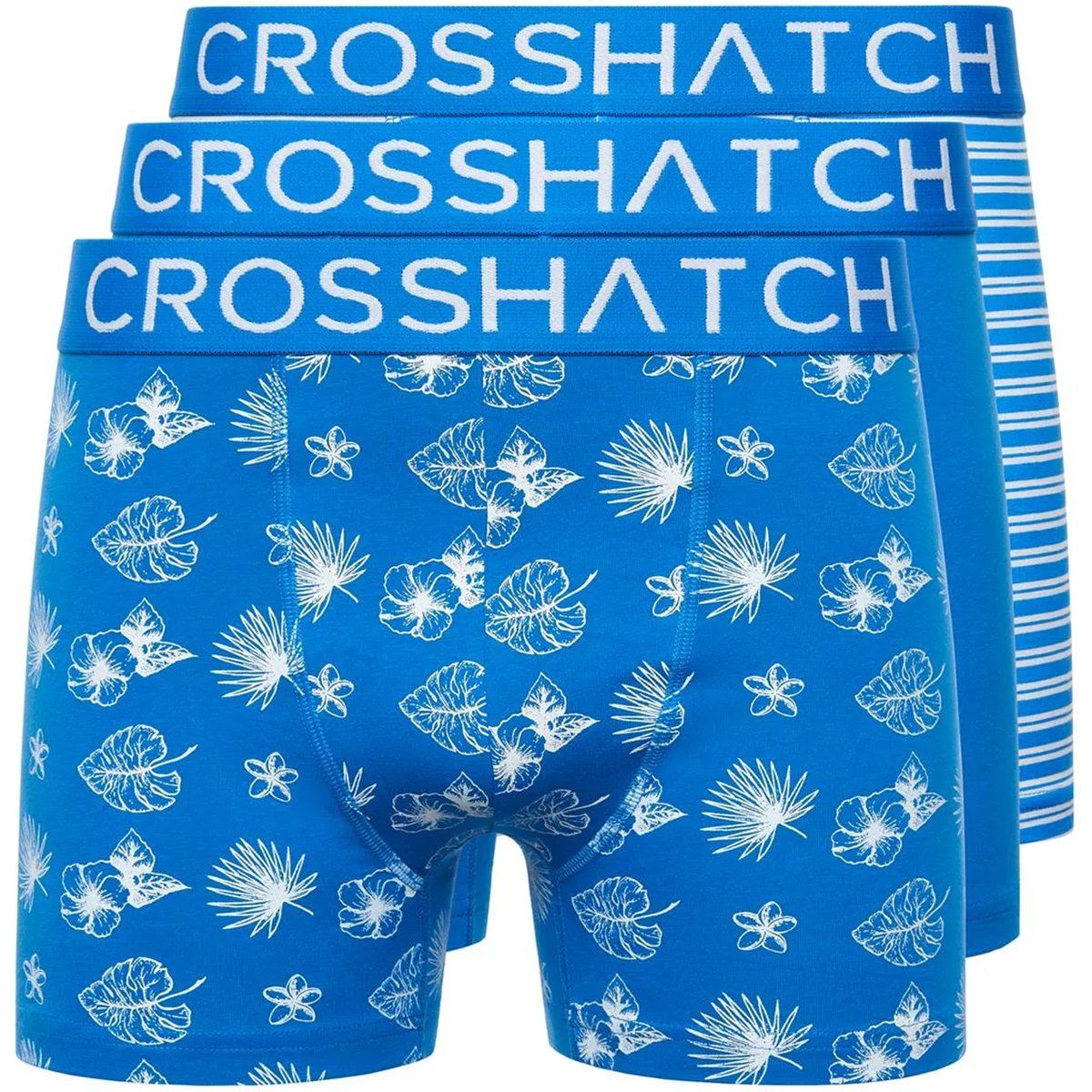 Crosshatch - "Hovland" Boxershorts für Herren (3er-Pack) (Directoire Blau)