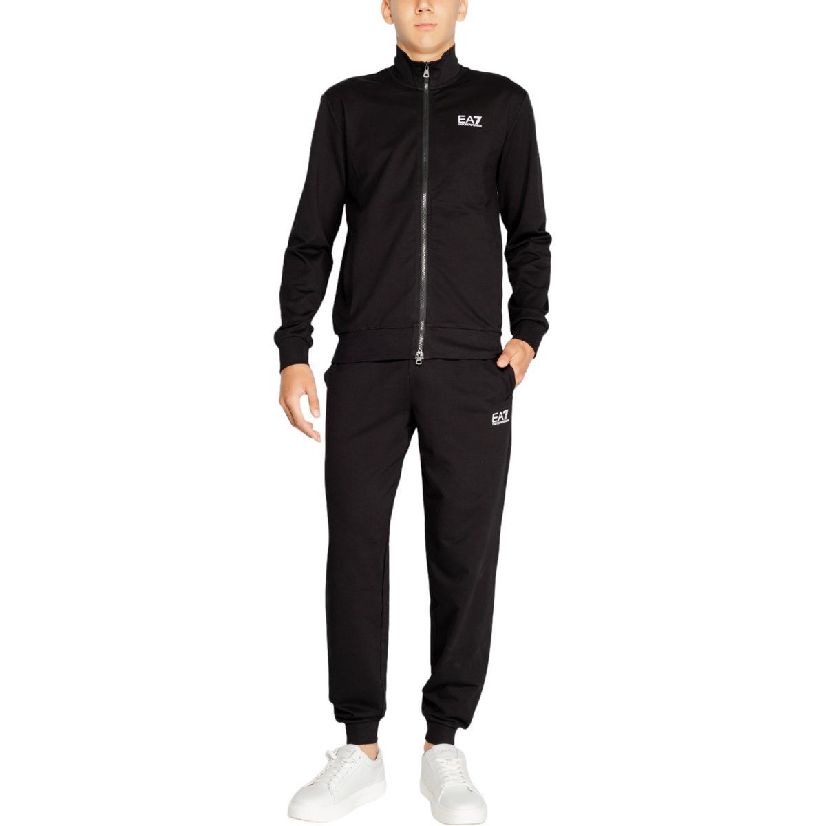 Jungen Schwarzer Trainingsanzug mit EA7-Logo