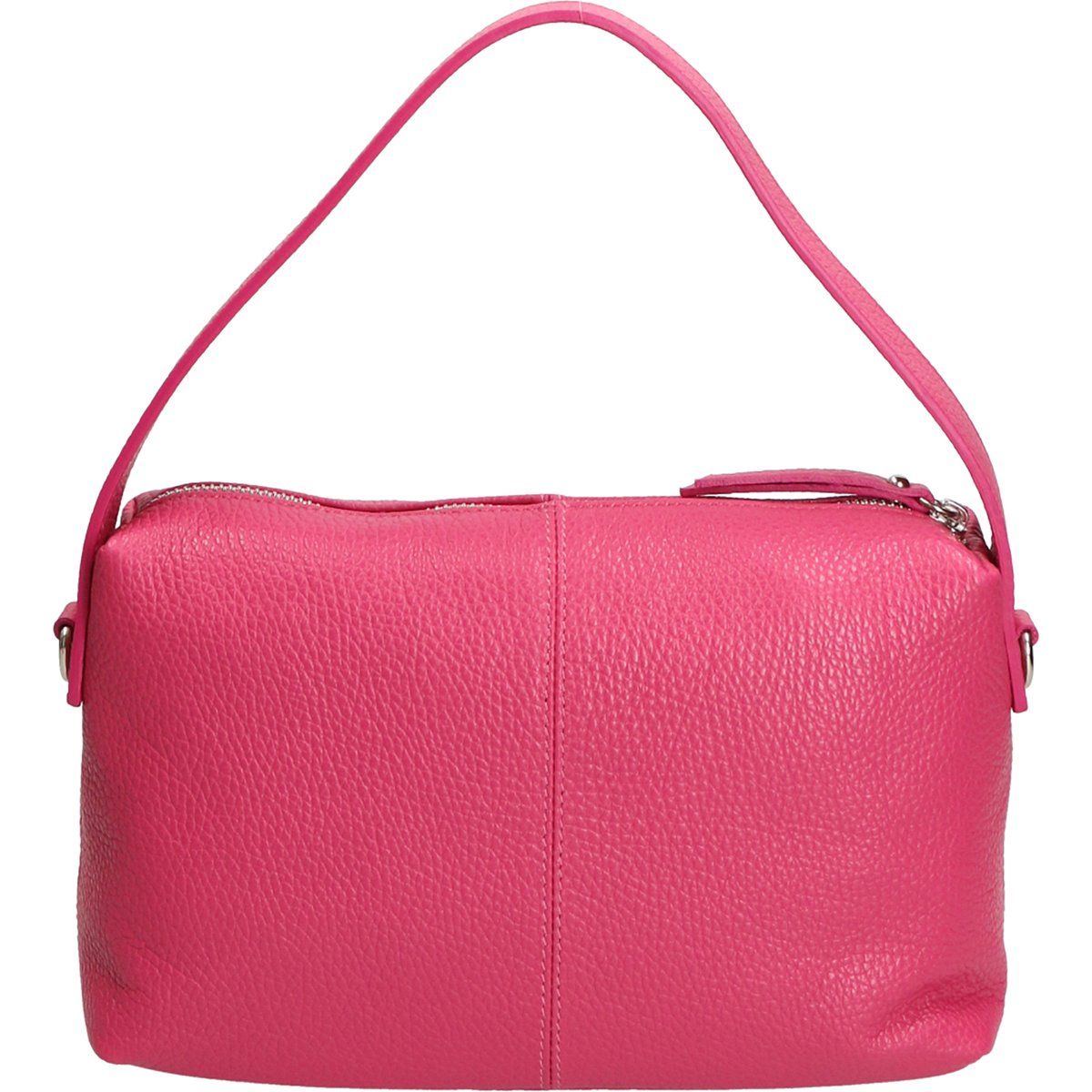 Schultertasche aus genarbtem Leder