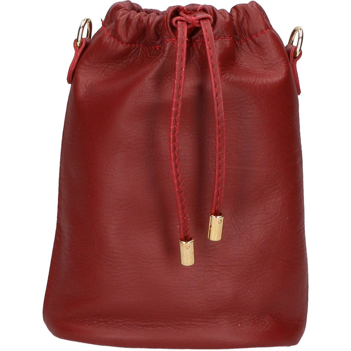 Leder-Beutel-Tasche mit Kordelzug