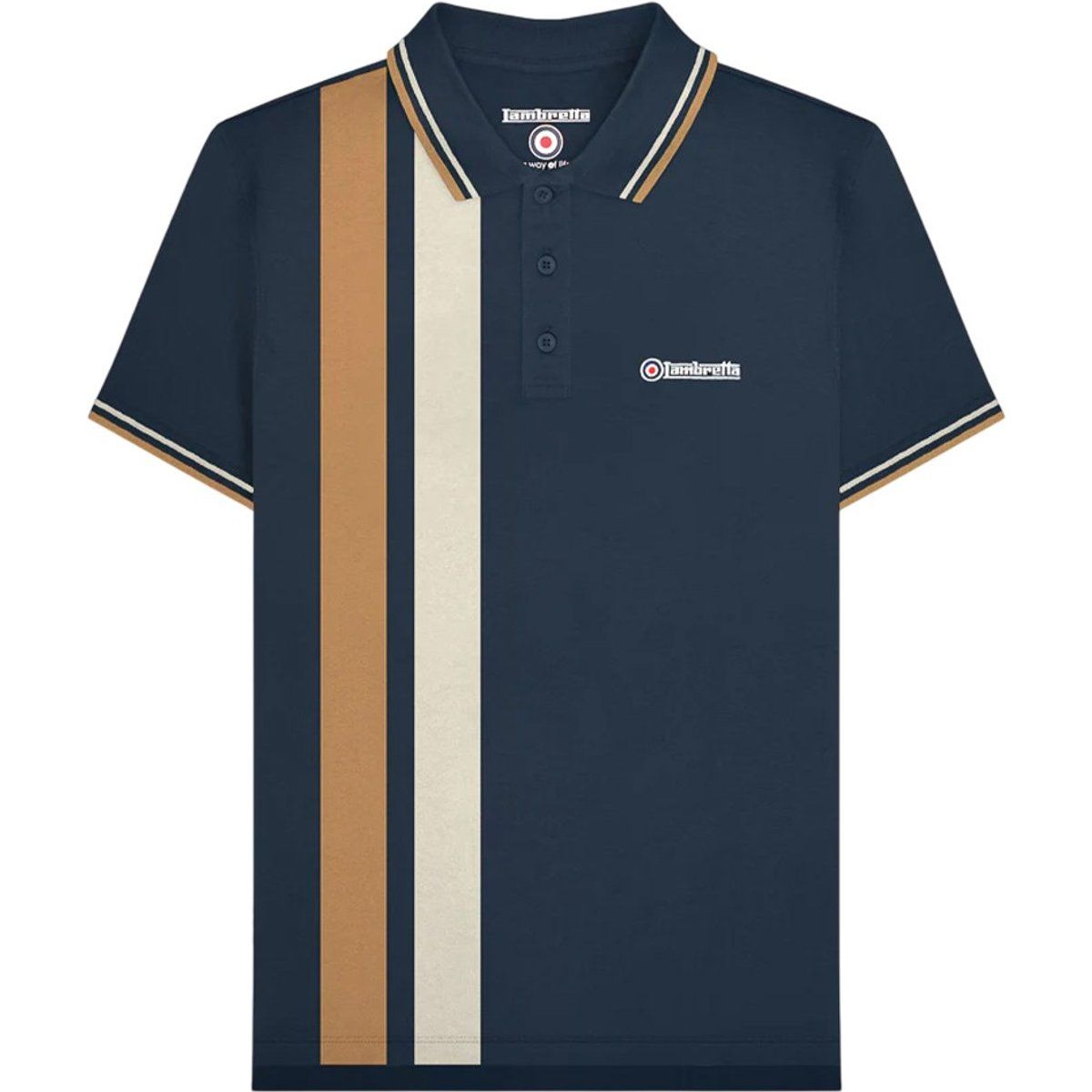 Kurzärmliges Poloshirt mit Streifenmuster