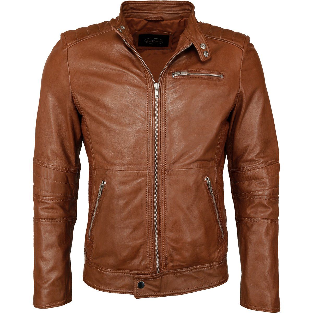 Herren Biker Jacke aus braunem Leder