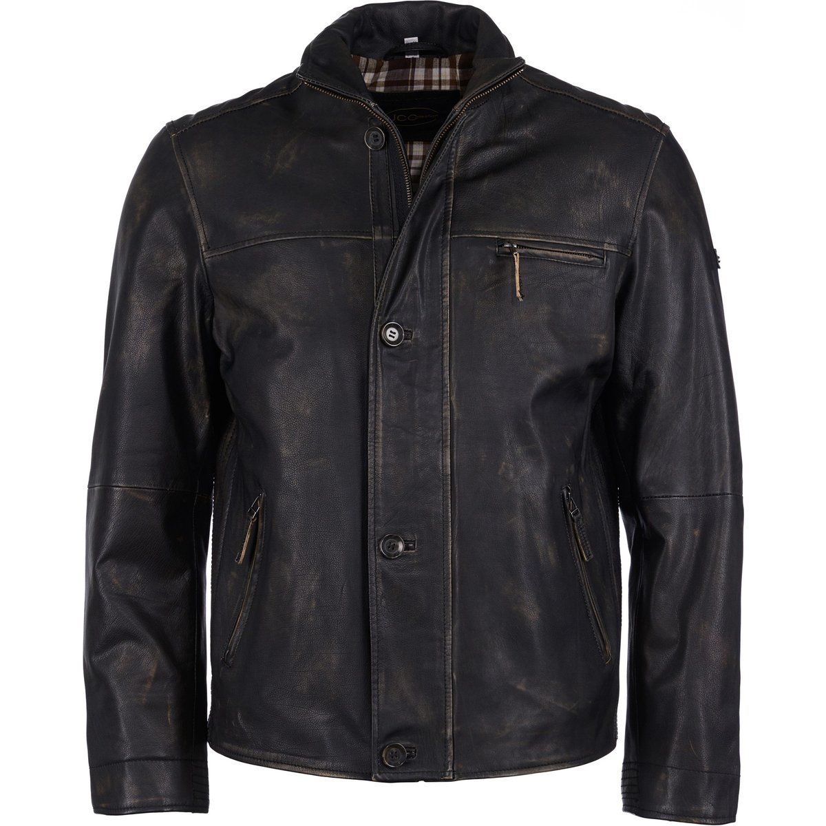 Vintage Lederjacke mit Knopfverschluss
