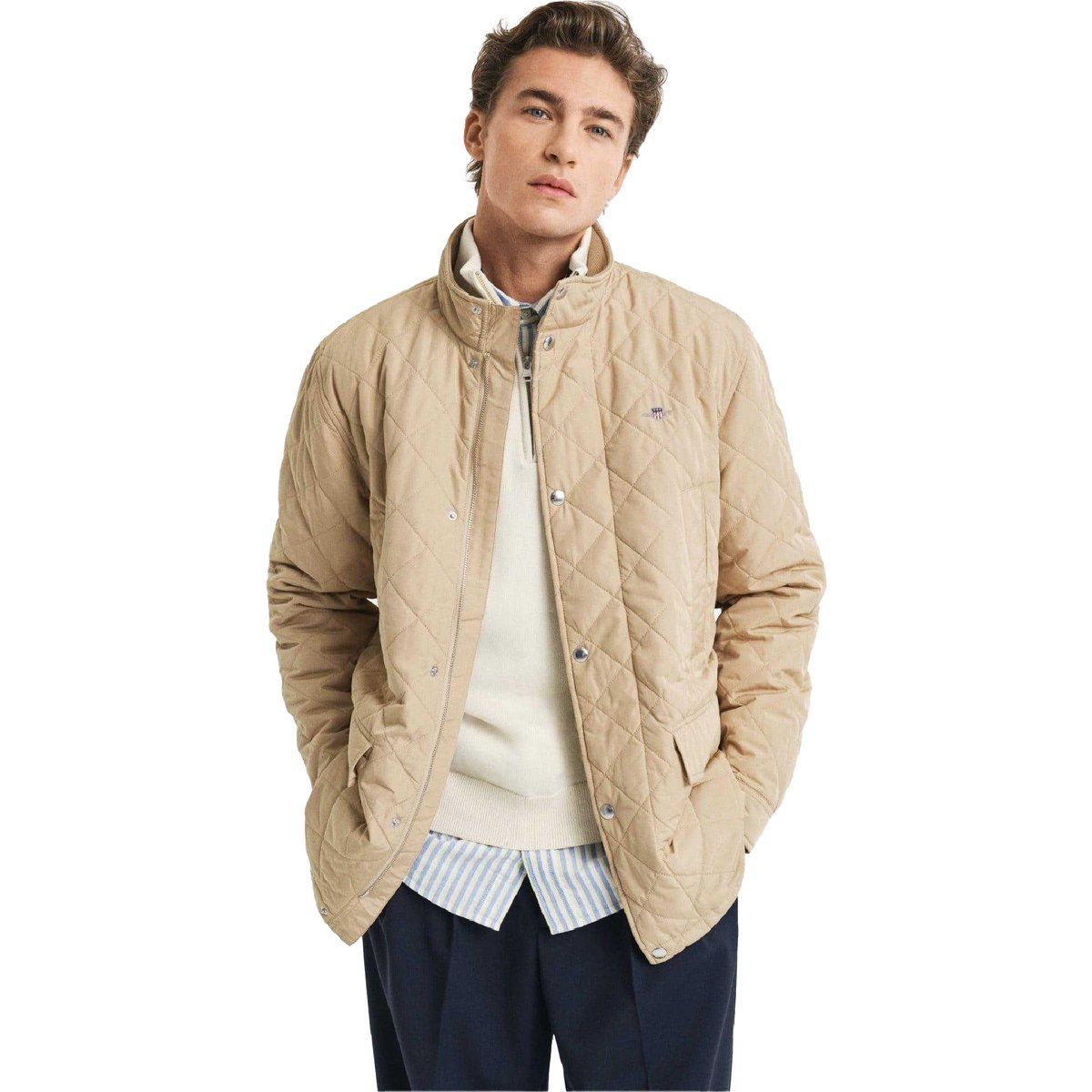 Gesteppte Jacke mit Cordkragen