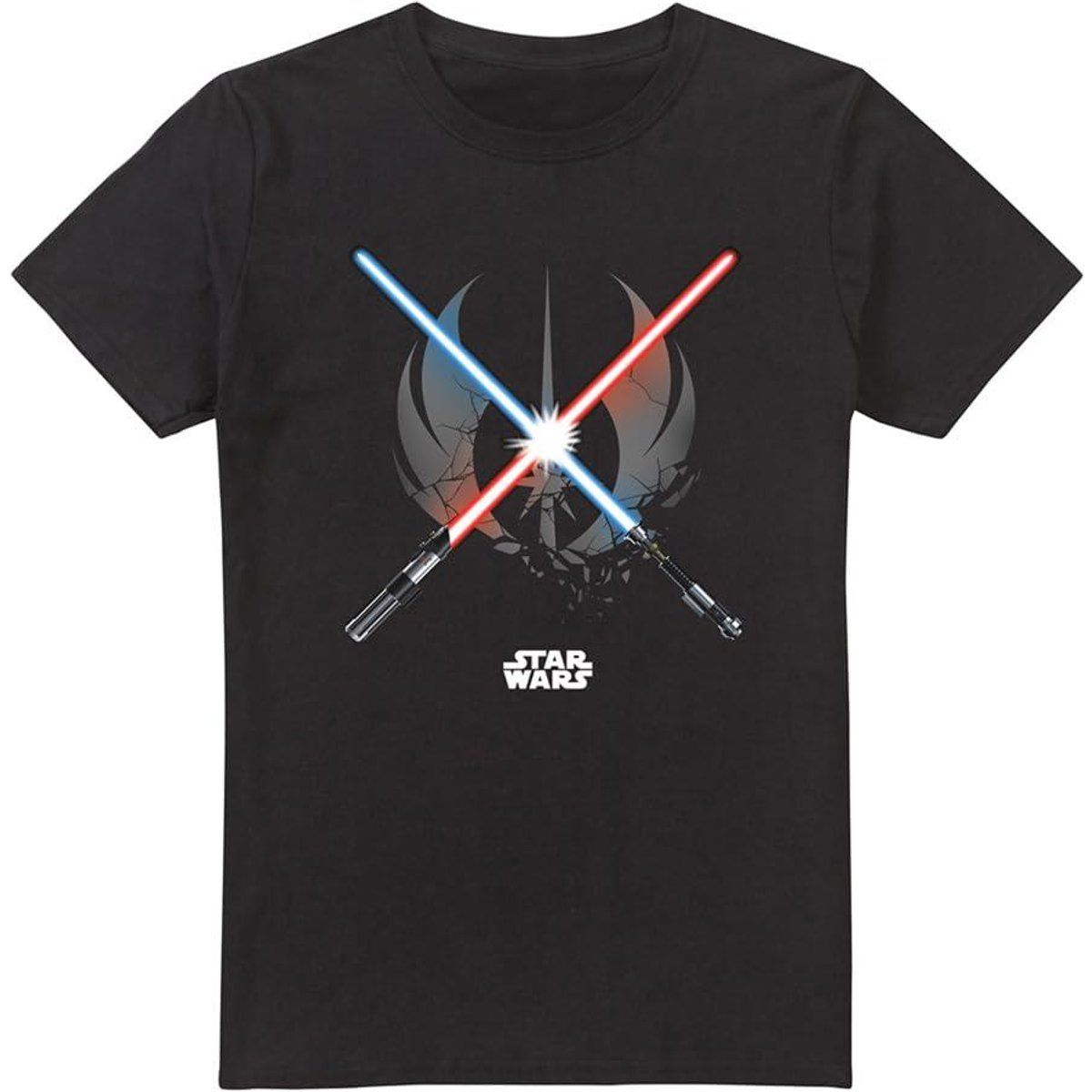 T-Shirt mit gekreuzten Lichtschwertern