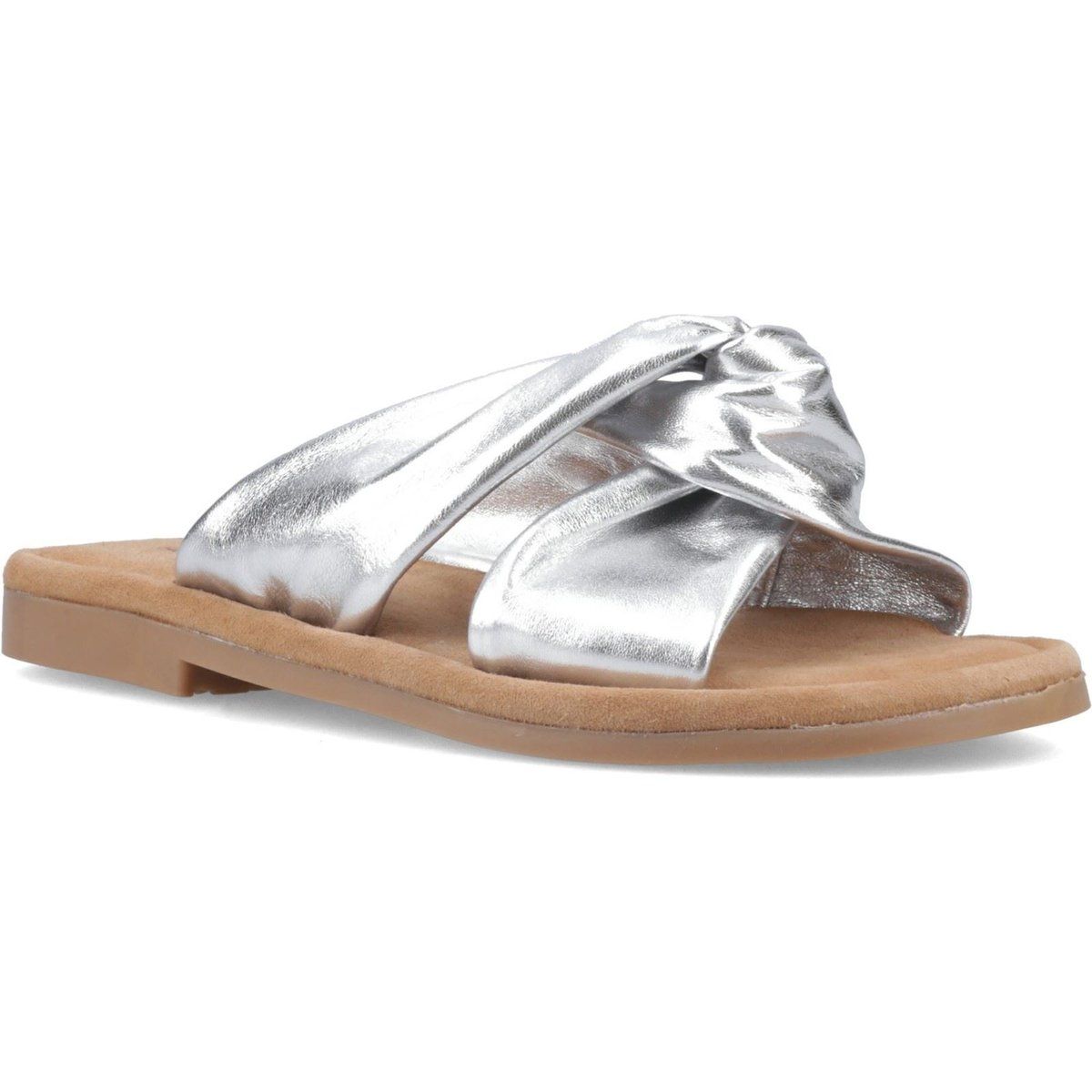Hush Puppies Amy Weite Leder Damen Silber Standard Sandalen