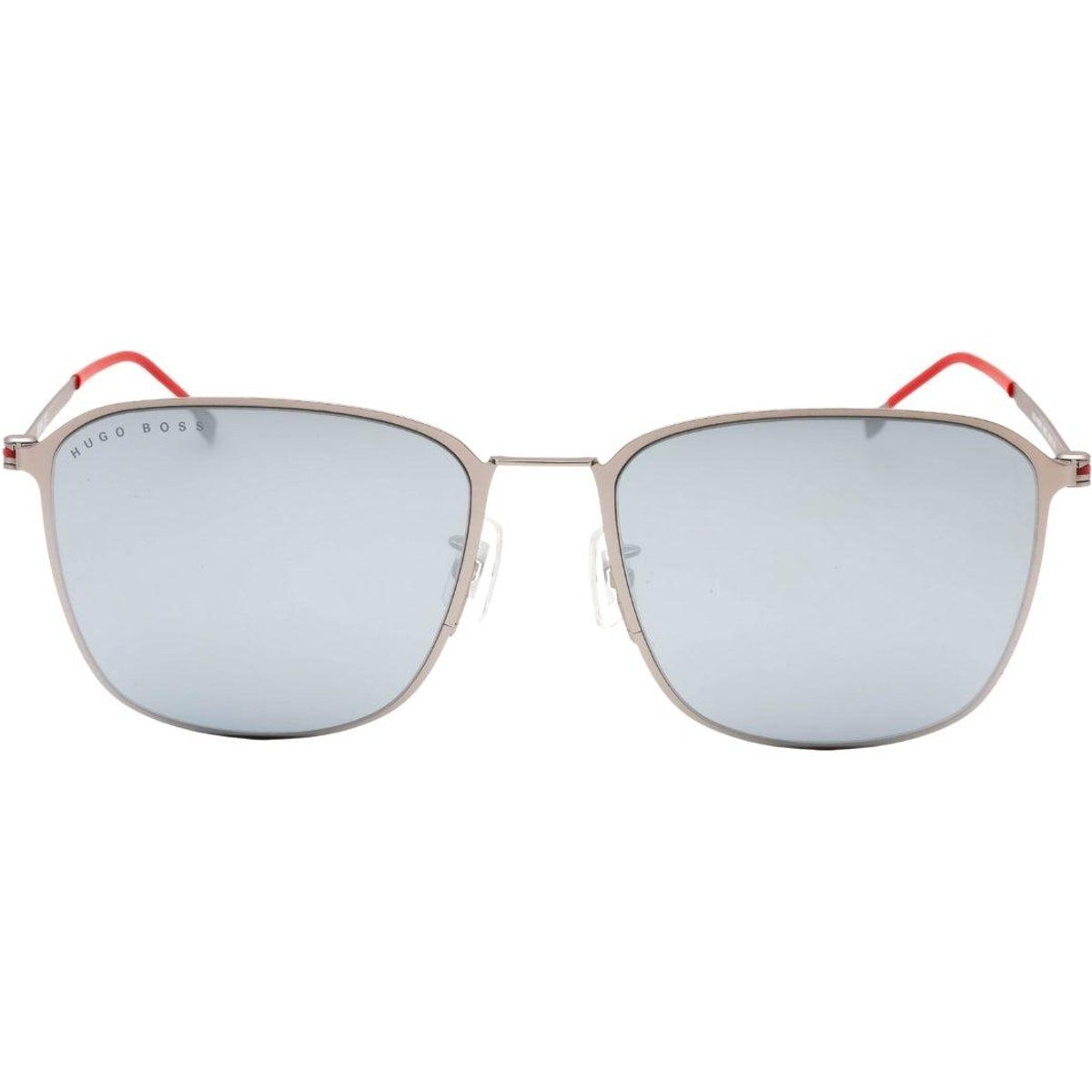 Quadratische Metallsonnenbrille mit verspiegelten Gläsern