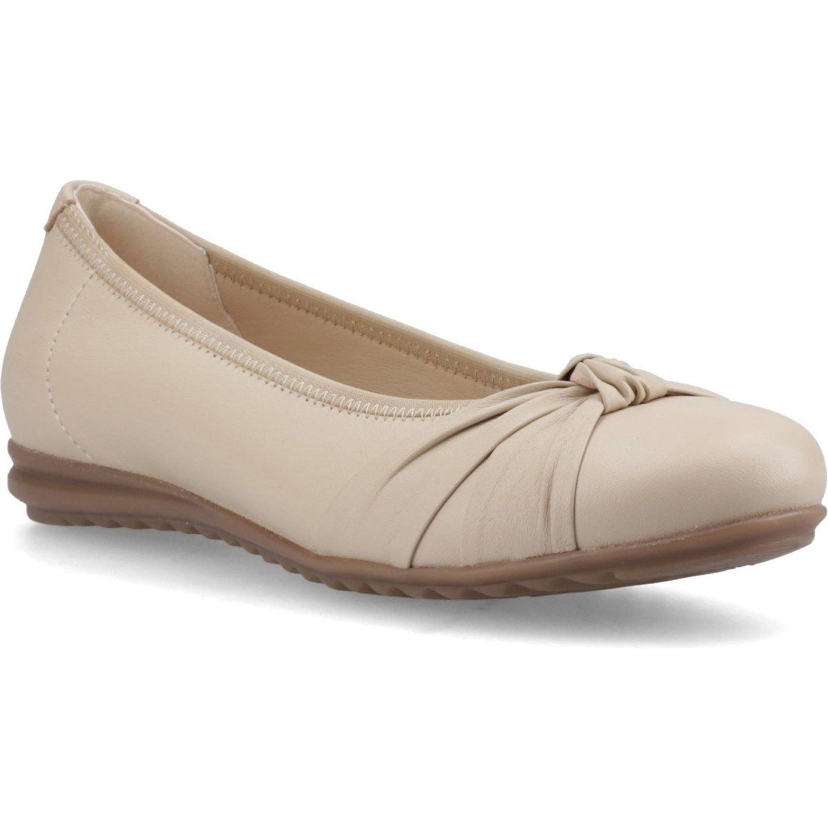Hush Puppies Lilith Leder Damen Creme Standard Ballerinas