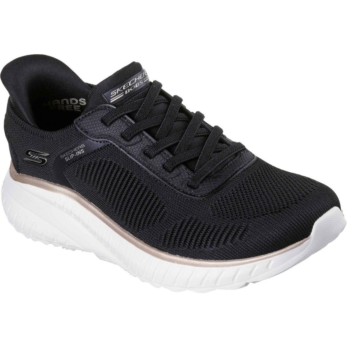 Skechers BOBS Sport Squad Chaos Textil Damen Sneakers Schwarz/Gold