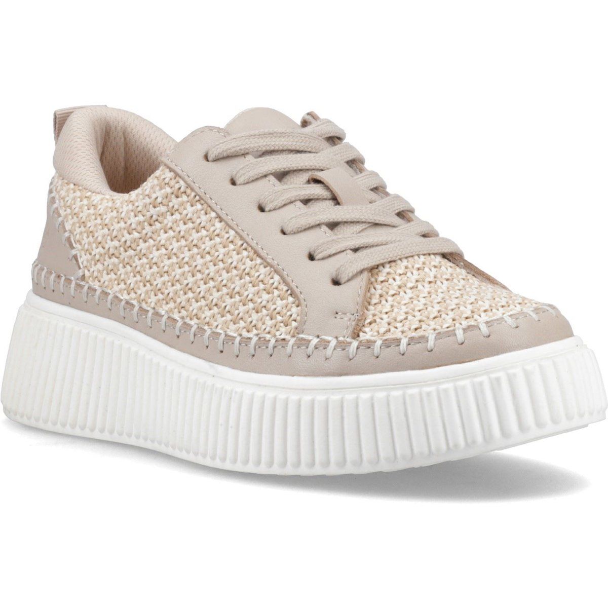 Geflochtener Textil-Plateau-Sneaker