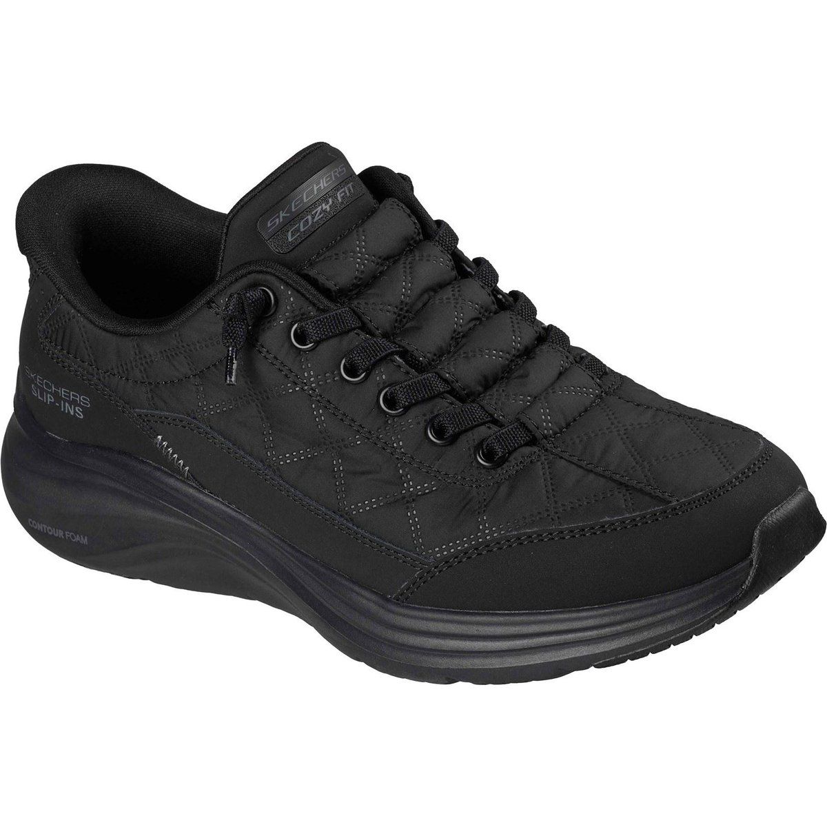 Skechers Contour Foam Gemütliche Passform Textil Damen Schwarz Standard Turnschuhe