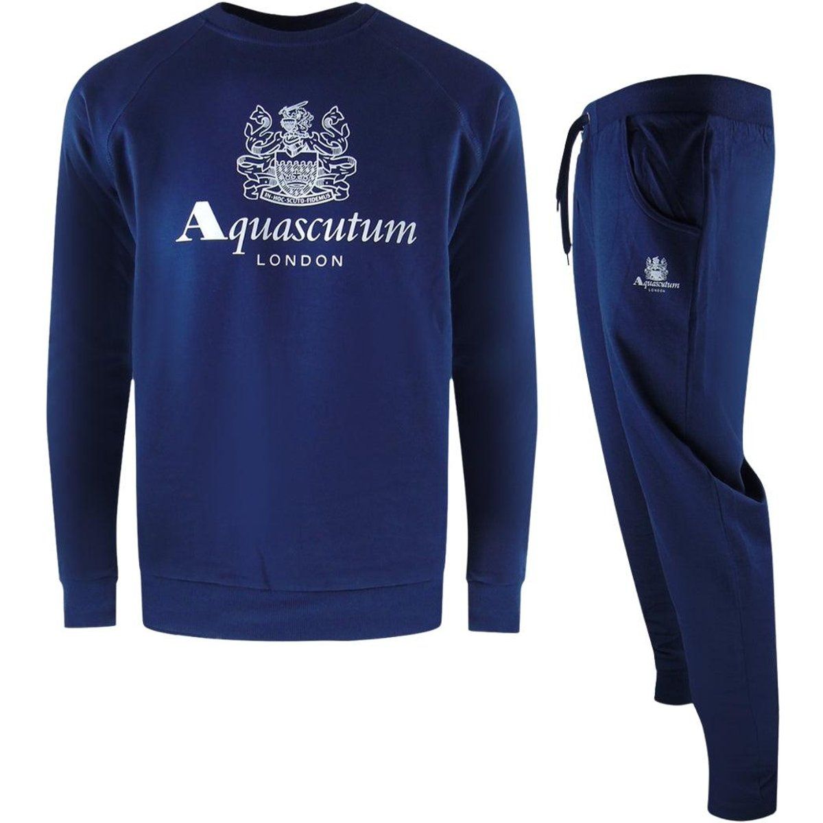 Aquascutum - "London" Trainingsanzug-Set für Herren, Rundhalsausschnitt (Dunkles Marineblau)