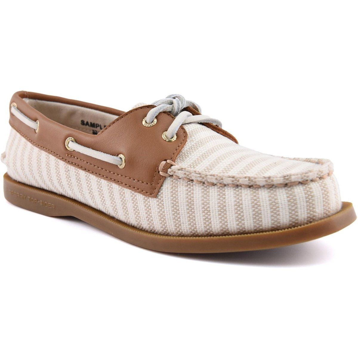 Sperry Authentisch Original Textil Damen Bootschuhe Weiß/Natur Standard