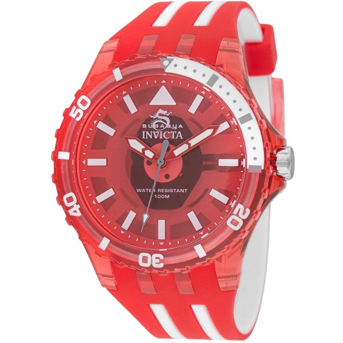 Rote, Transparente Casual Uhr Subaqua Serie