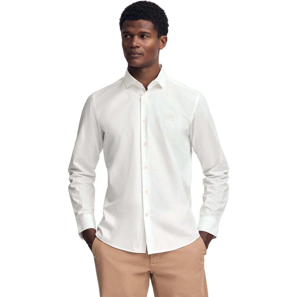 Weißes Slim Fit Hemd aus Baumwoll-Popeline