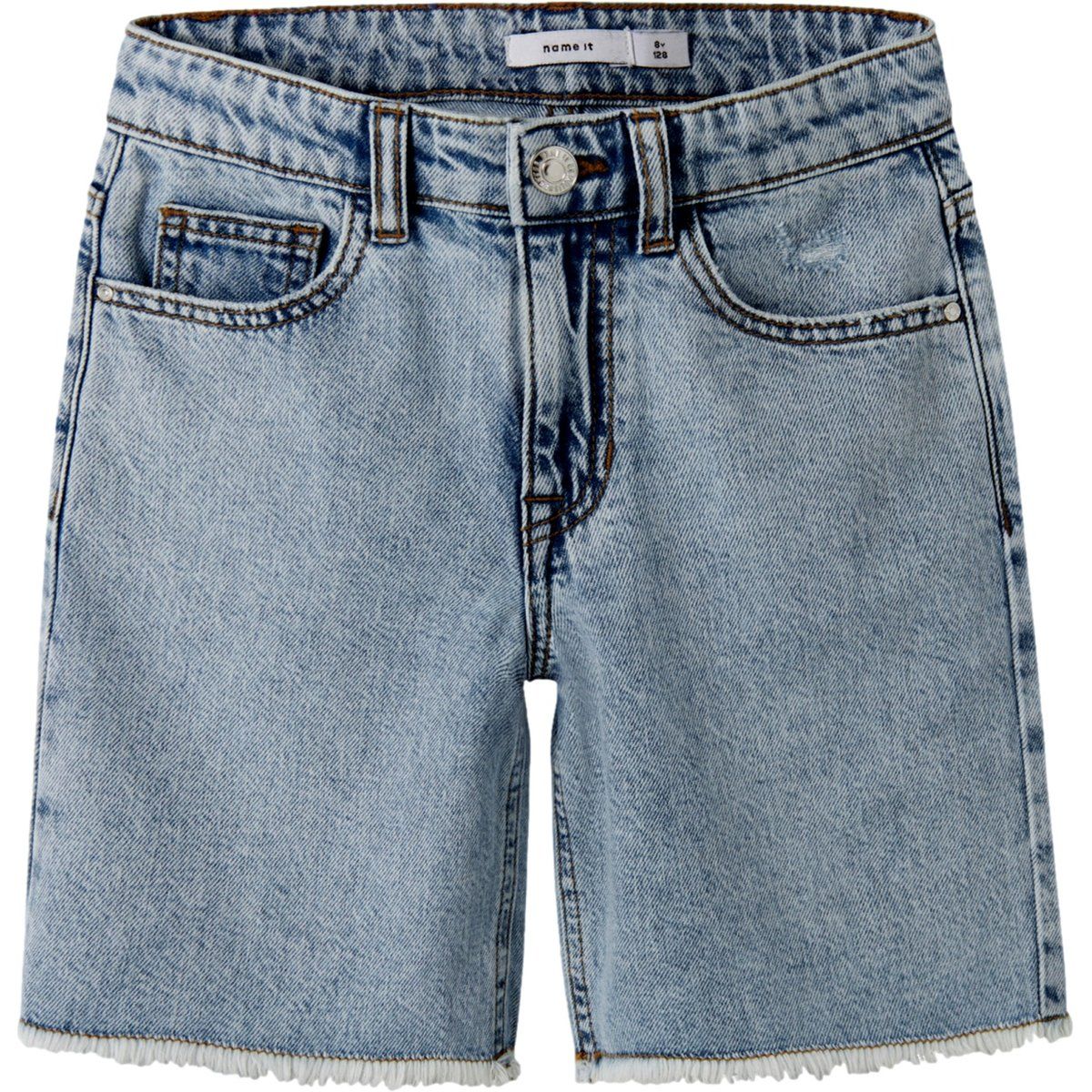 Jeansshorts mit ausgefranstem Saum