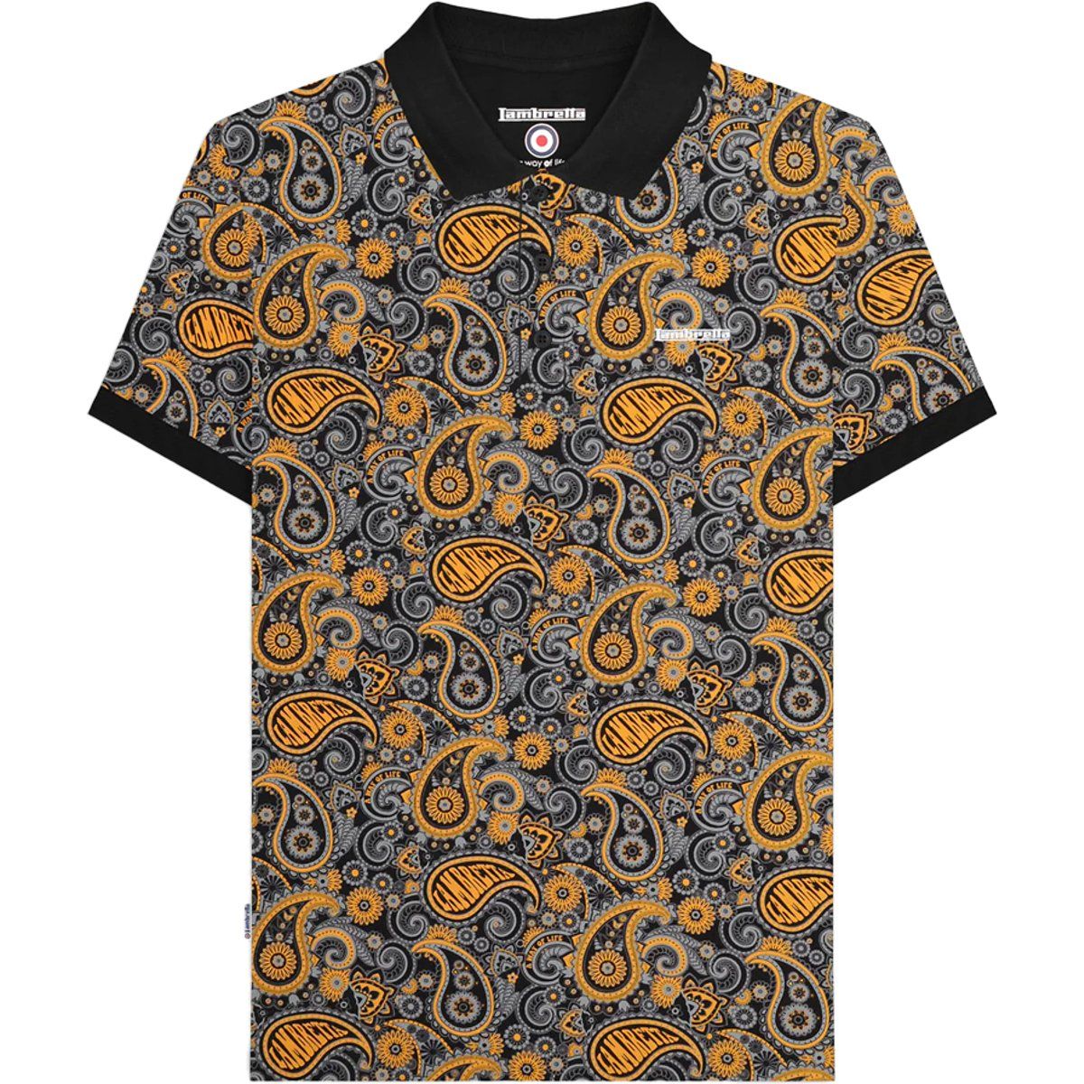 Lambretta - Poloshirt für Herren (Schwarz/Gold)