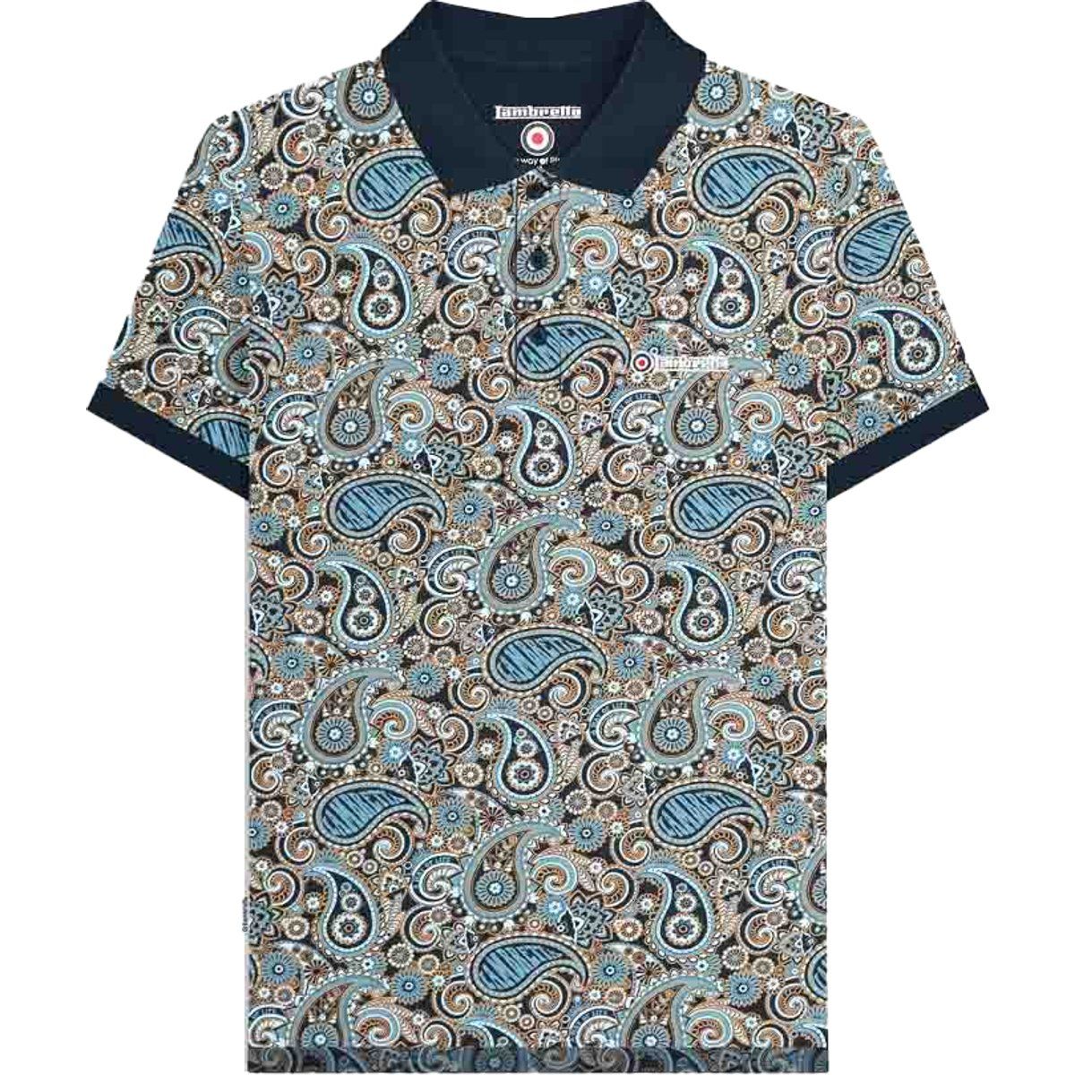 Lambretta - Poloshirt für Herren (Marine/Rauchblau)