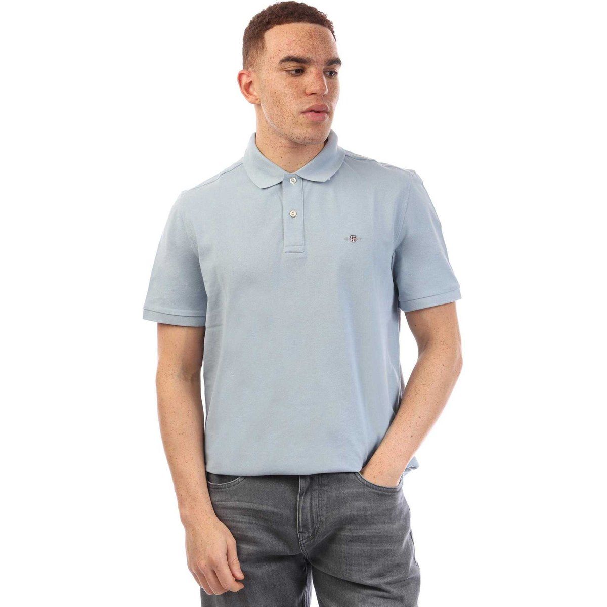 Herren Poloshirt aus Baumwollpikee, Uni