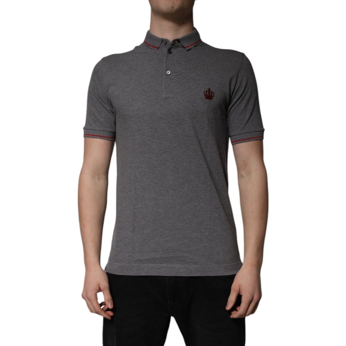 Baumwoll-Poloshirt mit Kronenstickerei