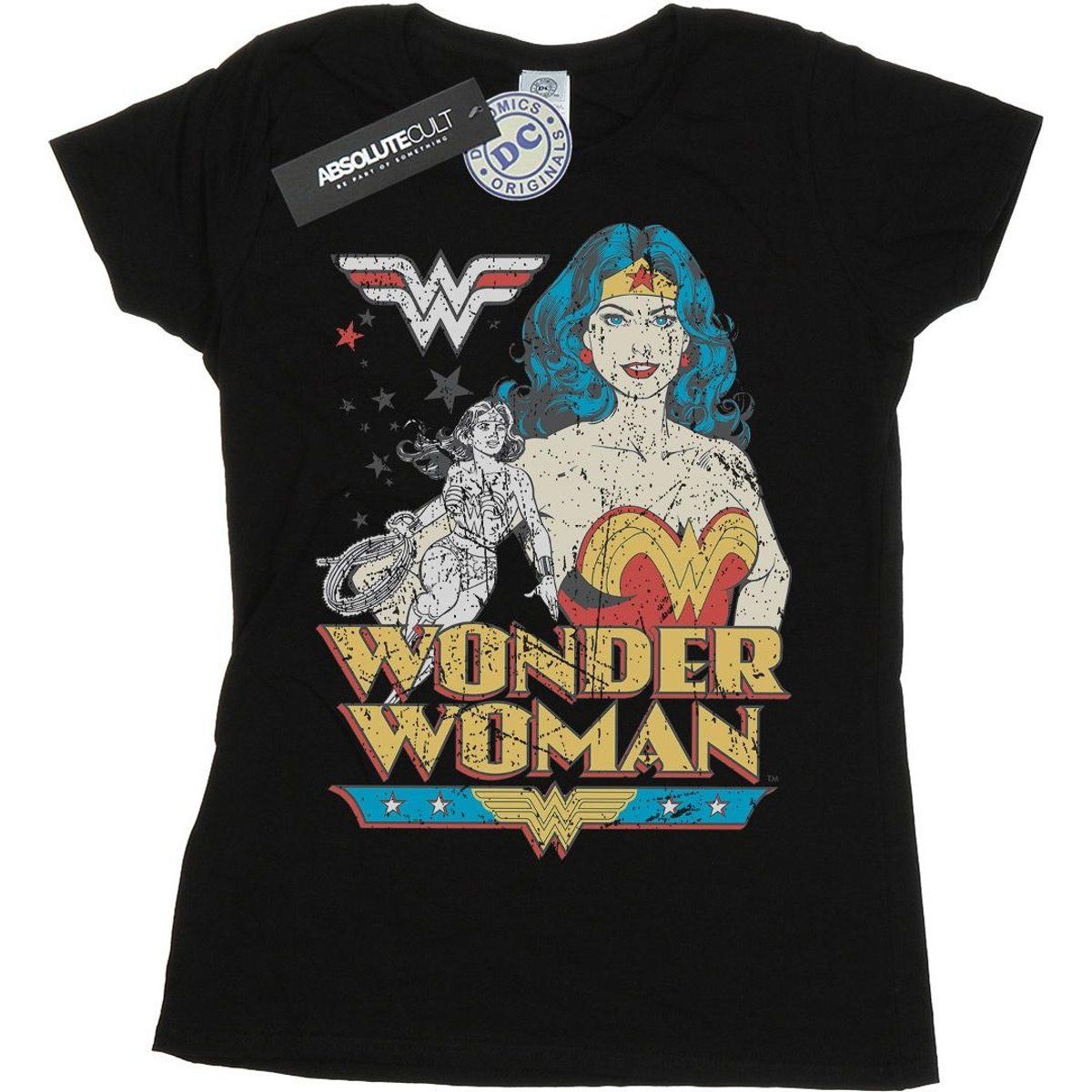 Grafik-T-Shirt mit Vintage-Superhelden-Print