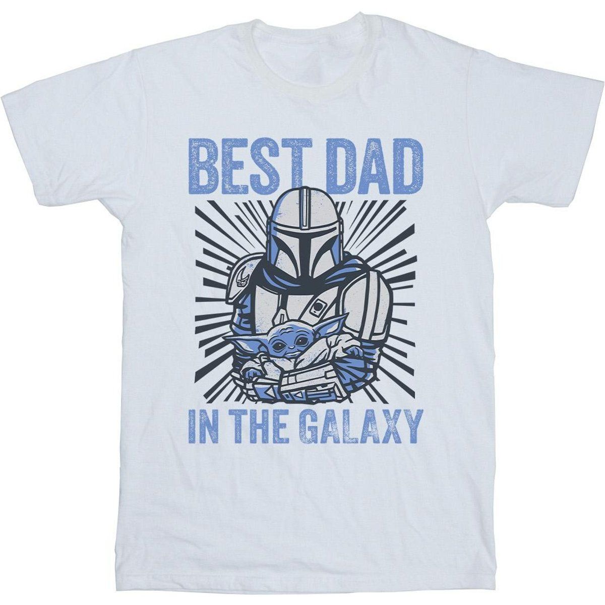 Star Wars - "Mandalorian Best Dad Galaxy" T-Shirt für Herren (Weiß)