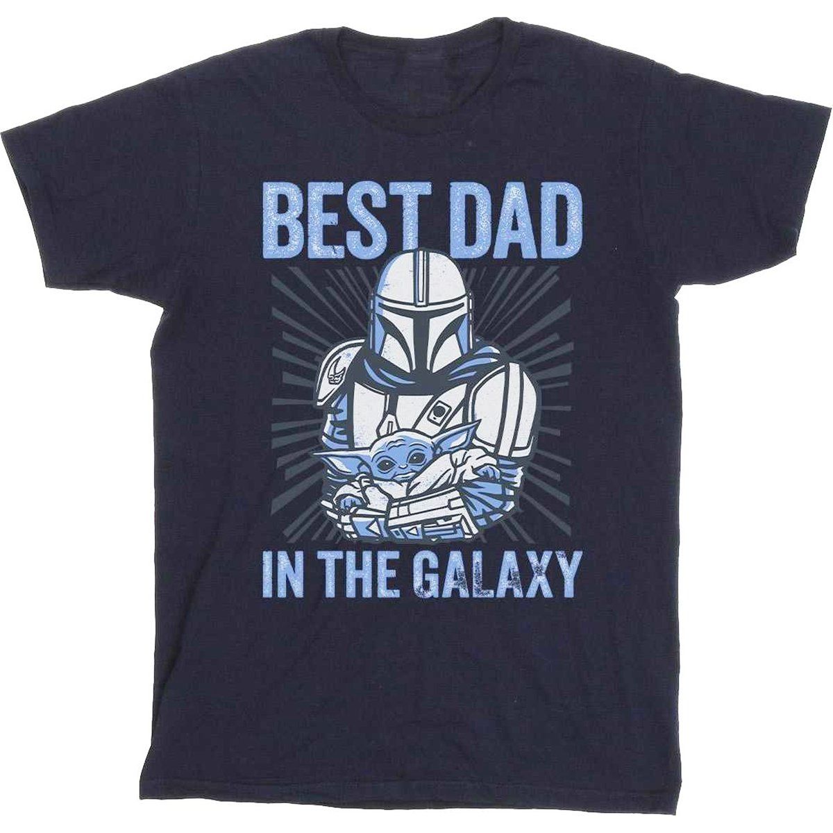 Star Wars - "Mandalorian Best Dad Galaxy" T-Shirt für Herren (Marineblau)