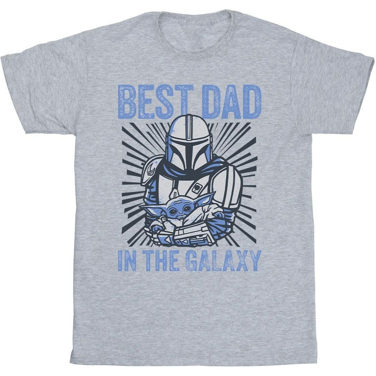Star Wars - "Mandalorian Best Dad Galaxy" T-Shirt für Herren (Grau)