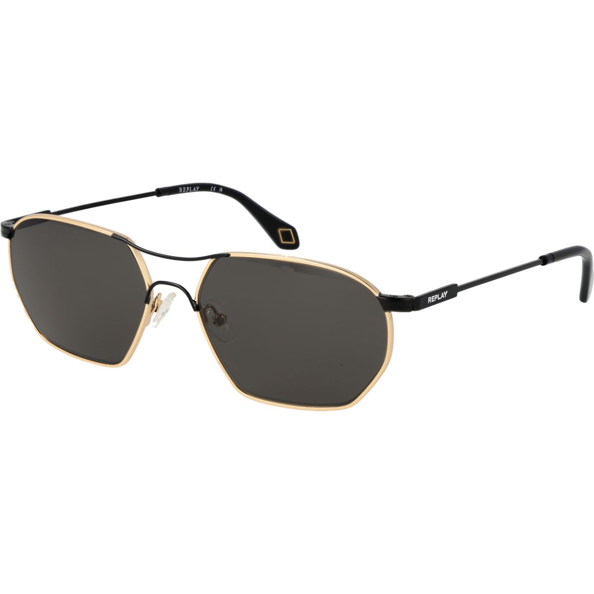 Geometrische Doppelsteg-Pilotenbrille