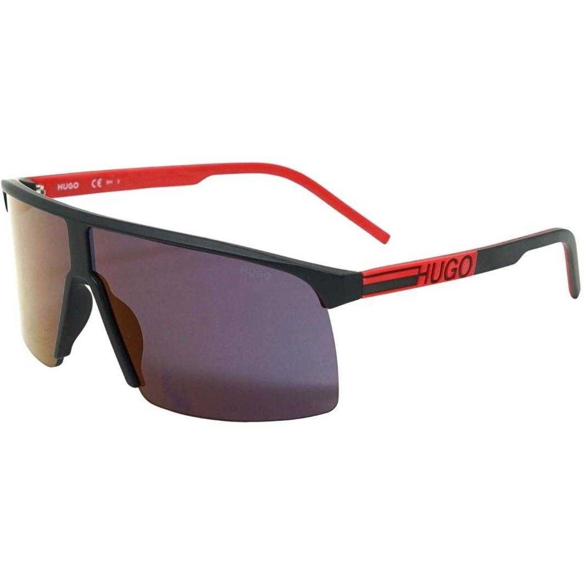 Hugo Boss - Sonnenbrille für Herren, Matt (Schwarz/Rot)