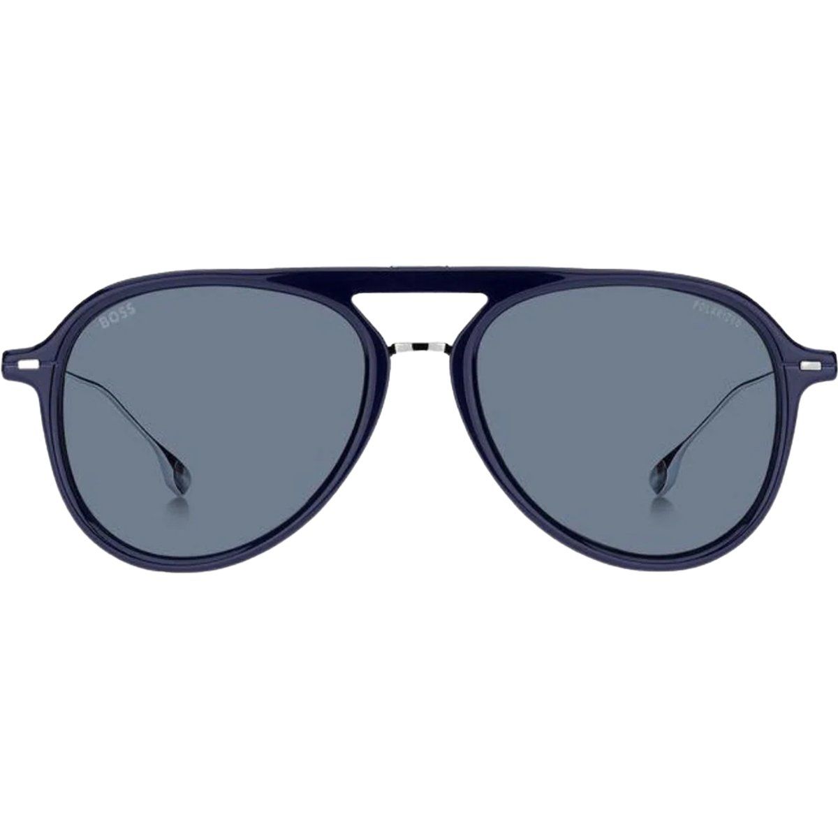 Blaue Aviator-Sonnenbrille mit polarisierten Gläsern