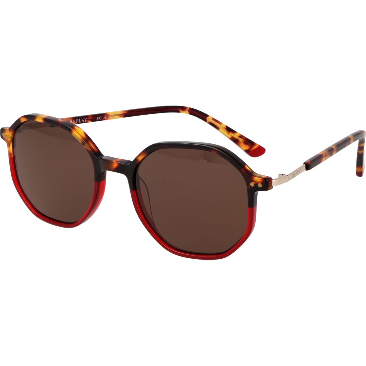Moderne Panto-Vollrand-Sonnenbrille