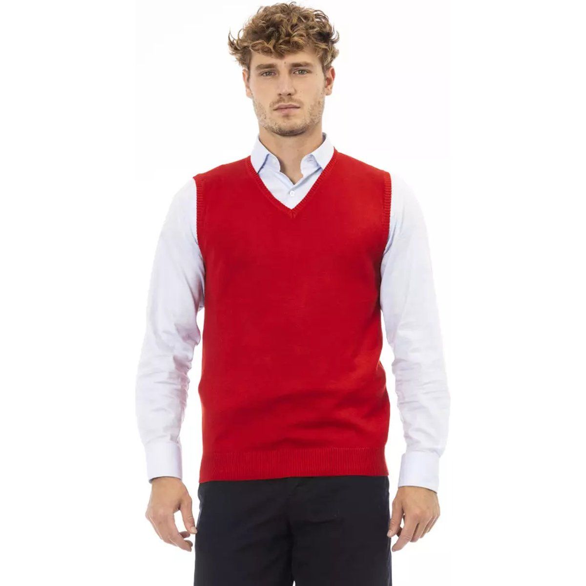 Klassische Strickweste mit V-Ausschnitt