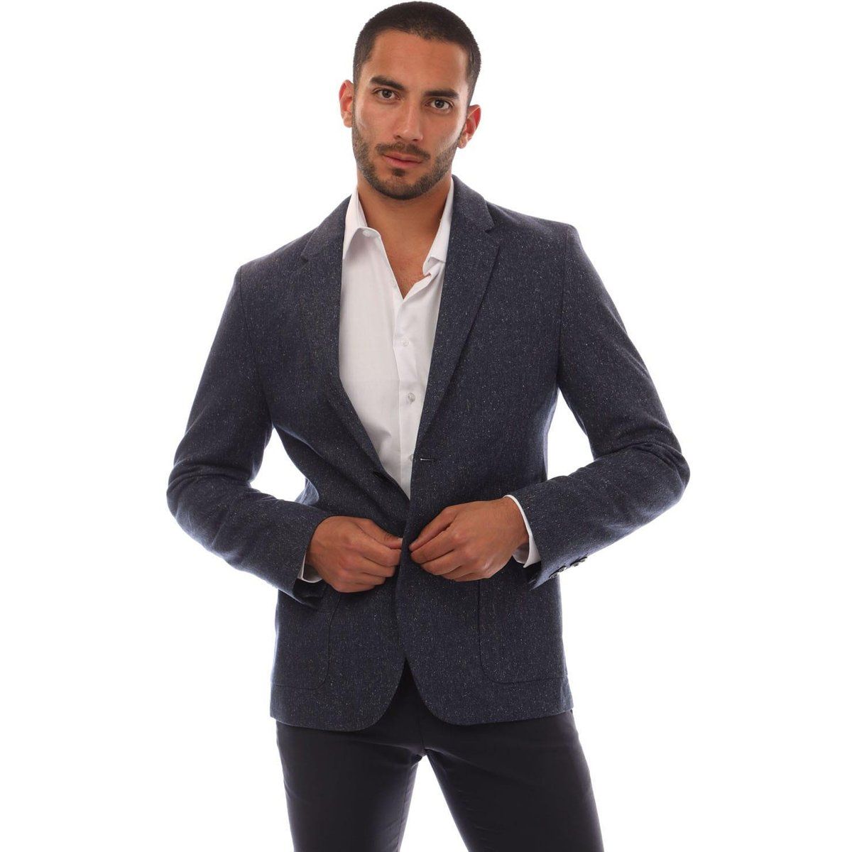 Herren-Blazer aus Wollmischgewebe in schmaler Passform