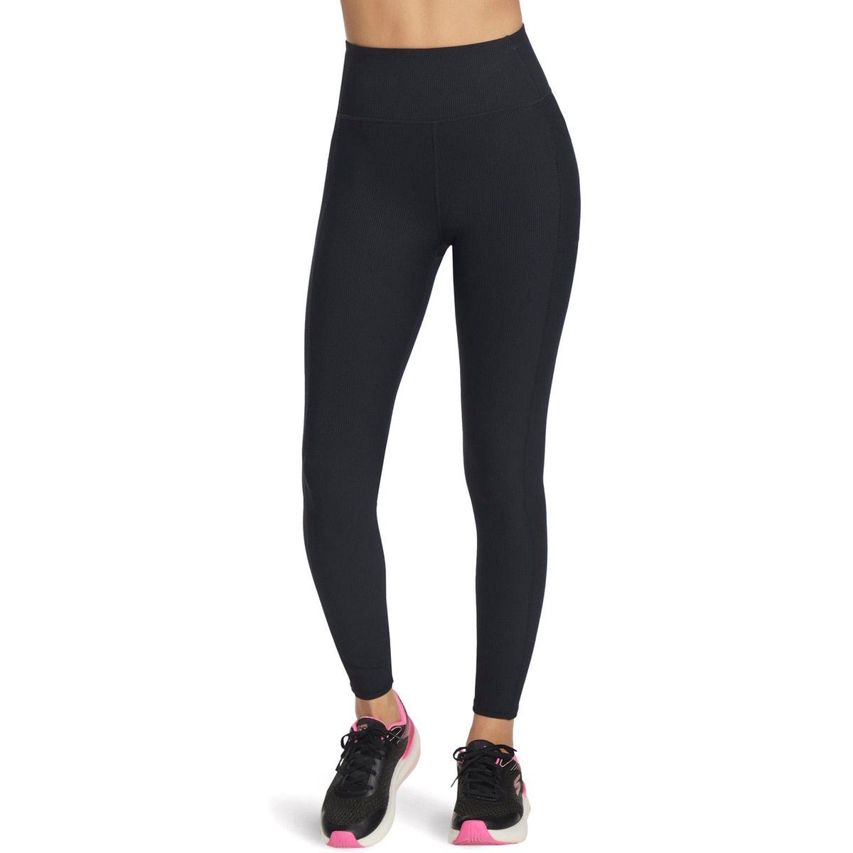 Skechers Performance GOFLEX Rib Nylon Damen Sportleggings in Schwarz