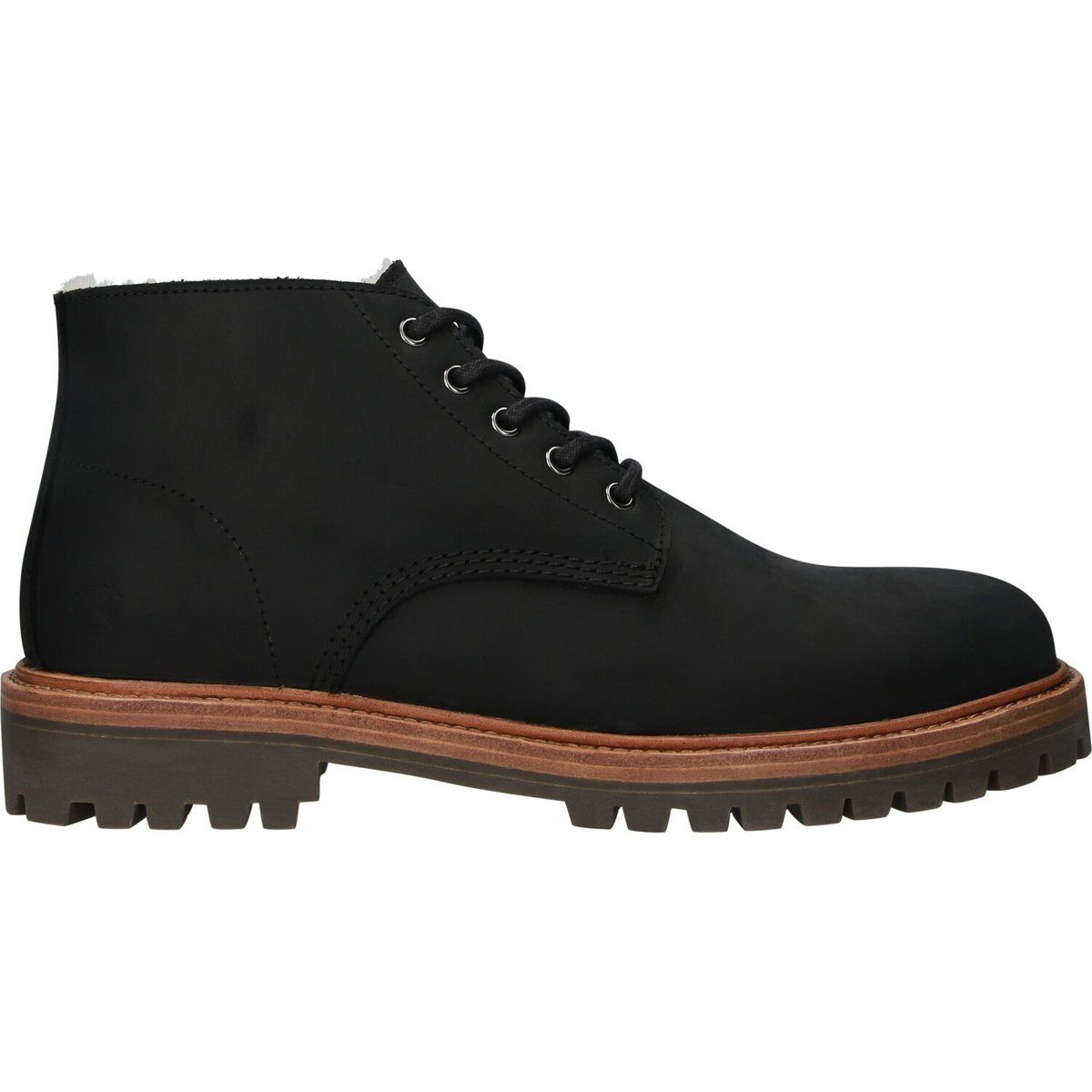 Schwarzer Leder Schnürstiefel für Herren