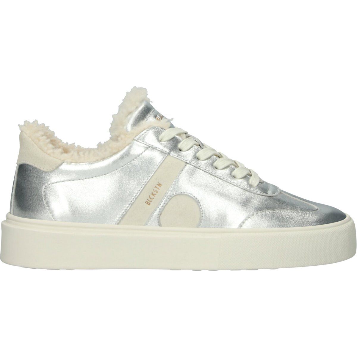 Metallic silberne Low-Top Mode-Sneakers