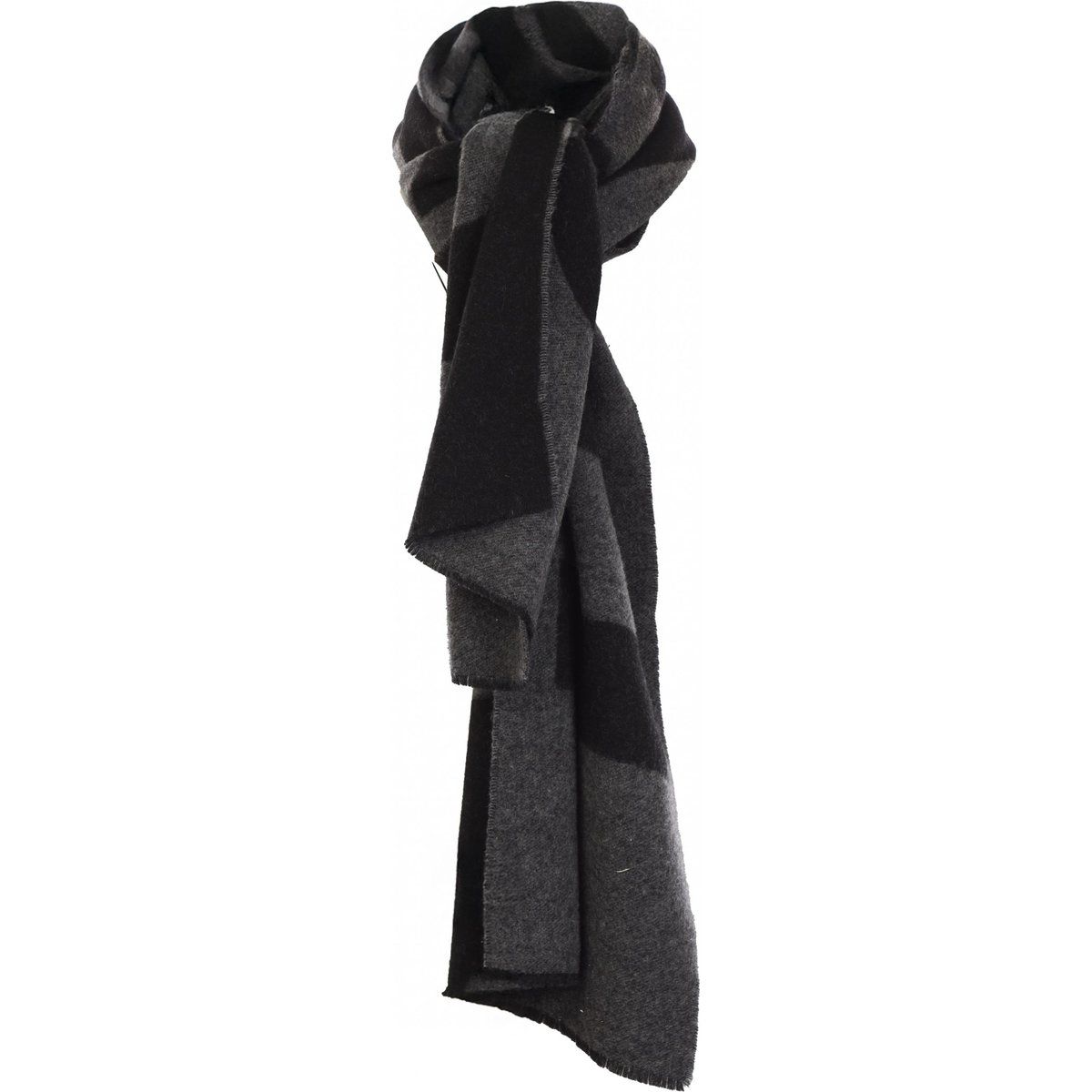 Unisex Grau und Schwarz Wollschal