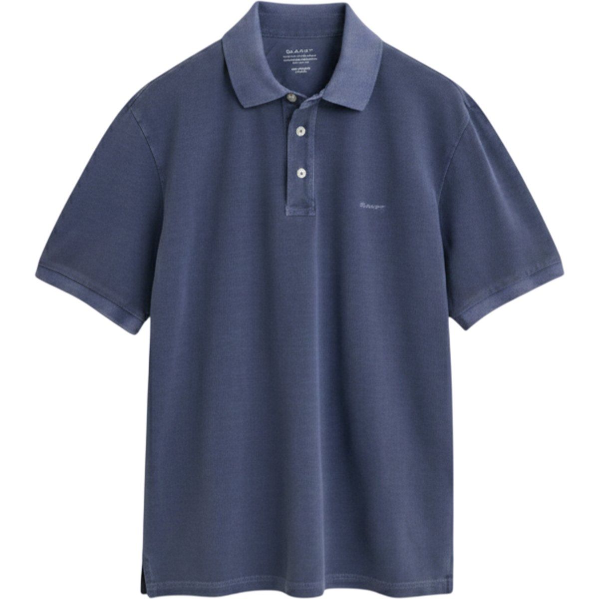 Piqué-Baumwoll-Poloshirt in Blau