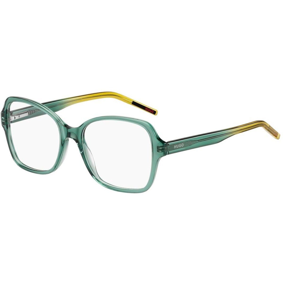 Quadratische Brille in grünem Farbverlauf
