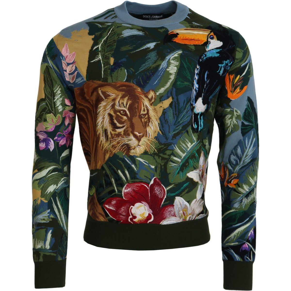 Tiger-Tukan Bestickter Pullover
