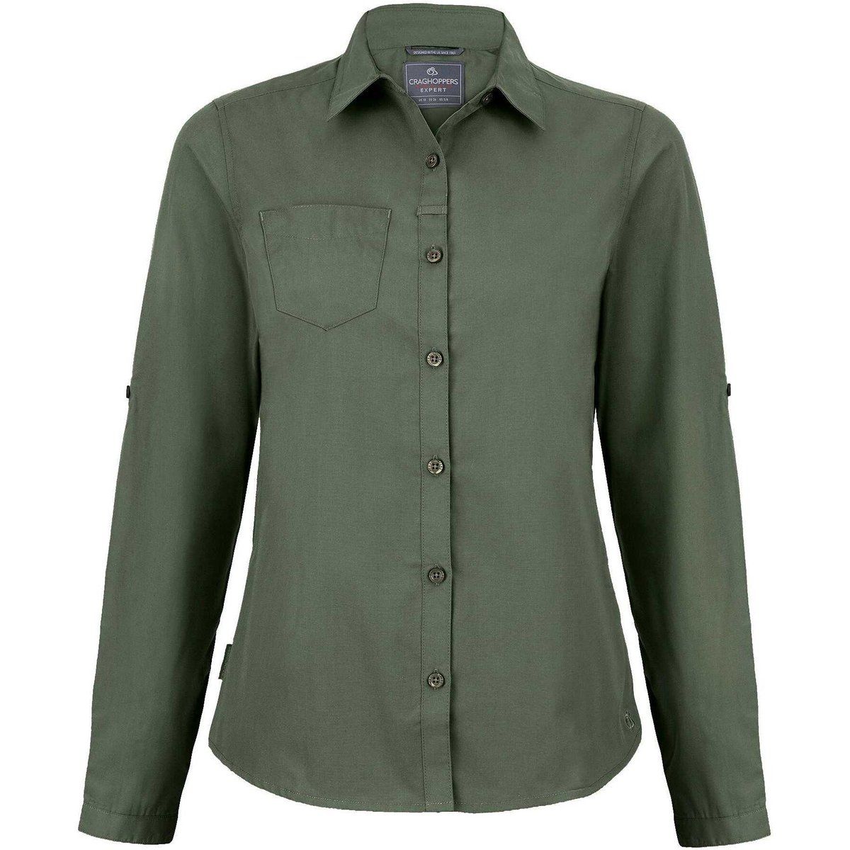 Craghoppers - "Kiwi" Hemd für Damen, Langärmlig (Dunkles Zedern-Grün)