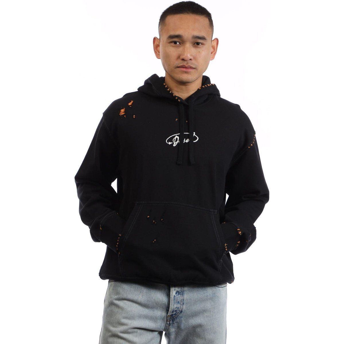 Herren Distressed Logo Kapuzenpullover