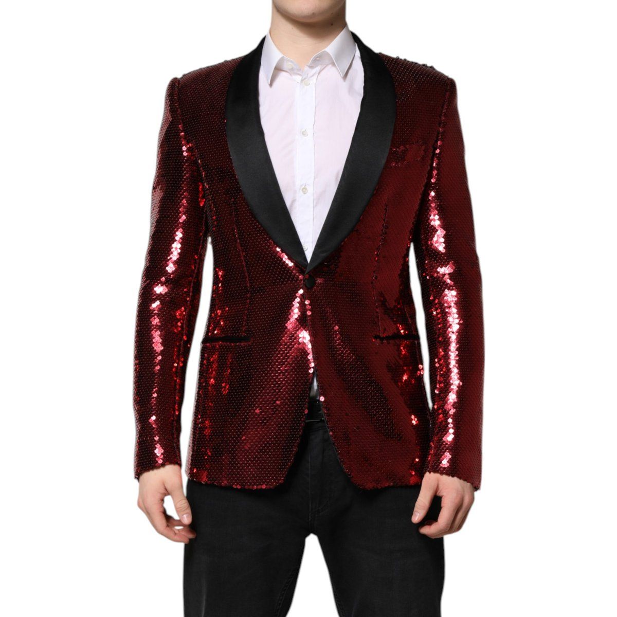 Pailletten-Blazer mit Reverskragen