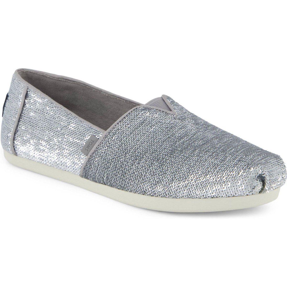 TOMS Alpargata Pailletten Textil Damen Silber Espadrilles