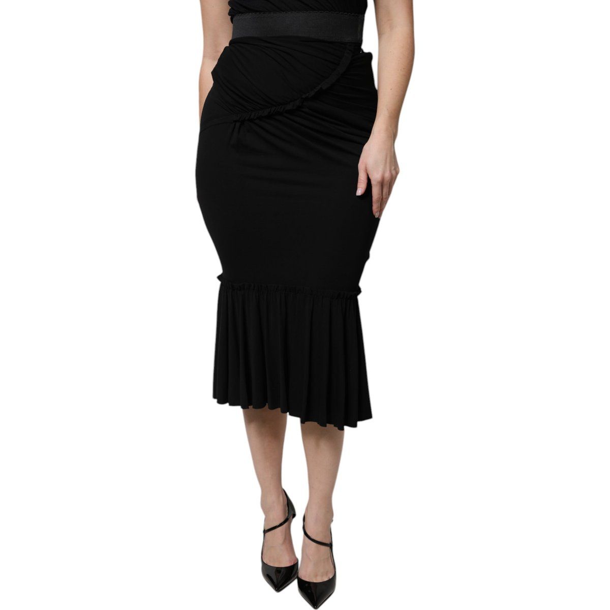 Dolce Gabbana Drapierter Jersey-Midi-Rock