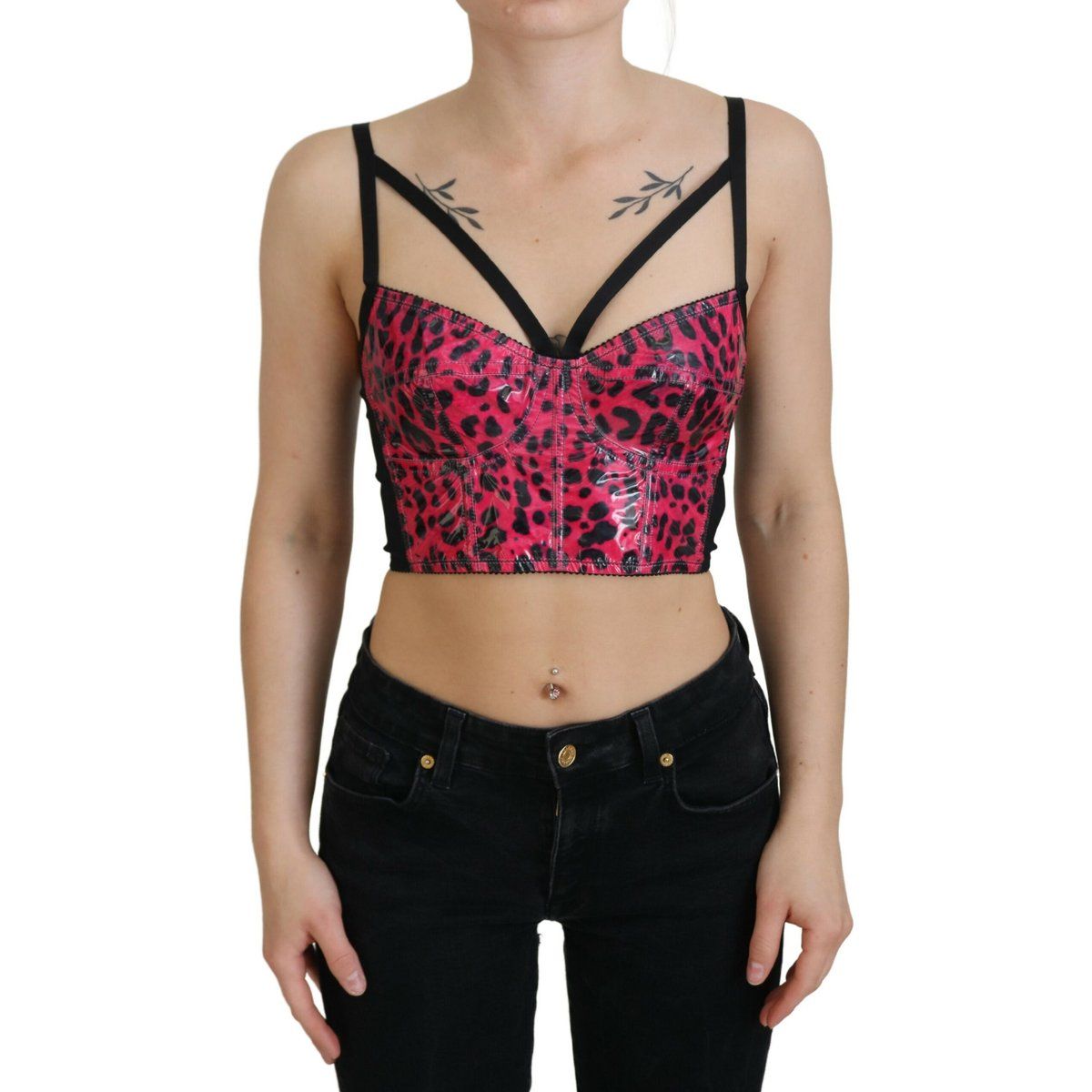 Leopardenmuster Korsett-Top Tsh83158