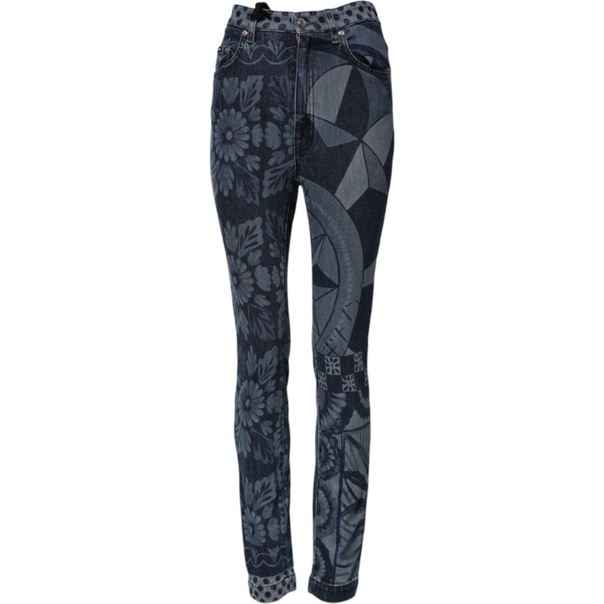 Bedruckte Slim-Fit-Jeans aus Denim