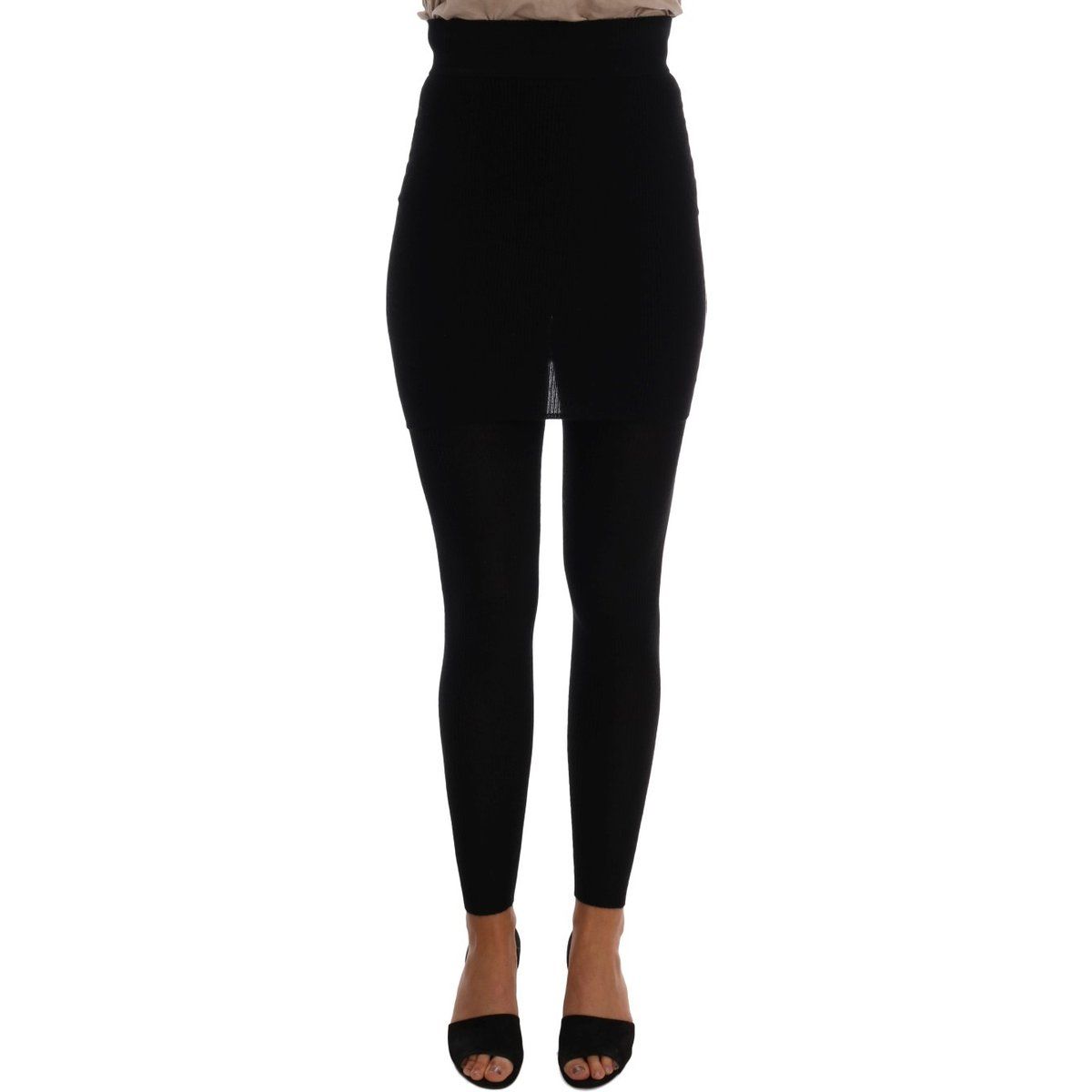 Schlanke, hochtaillierte Stretch-Strick Leggings
