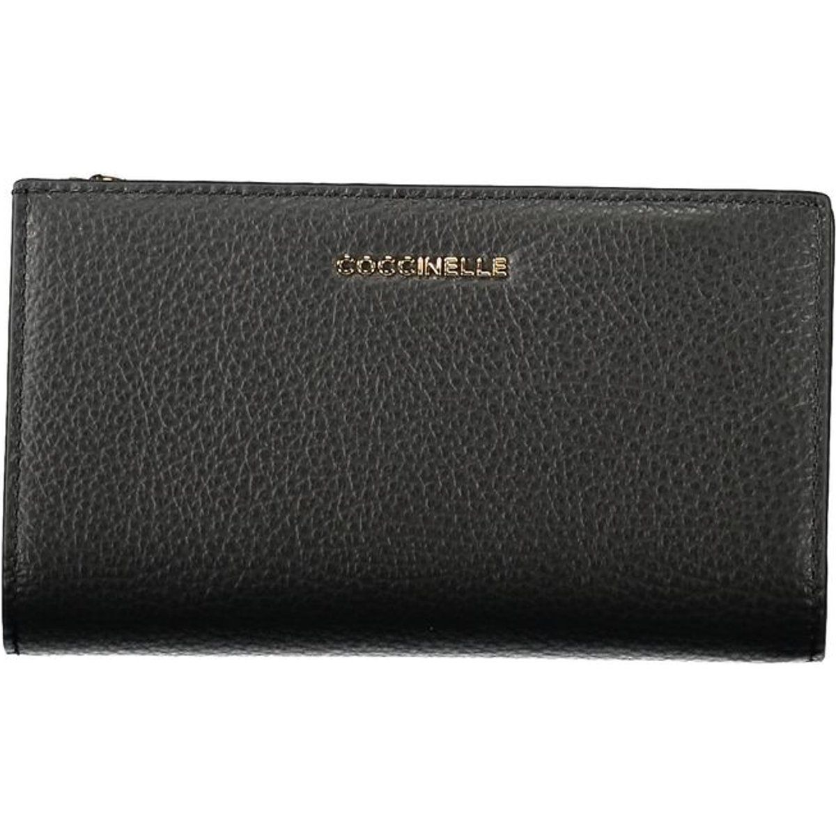 Elegantes Portemonnaie mit Klappe aus genarbtem Leder